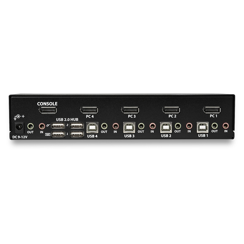 StarTech SV431DPUA2 4 Port DisplayPort KVM Switch w/Integrated USB 2.0 Hub & Audio